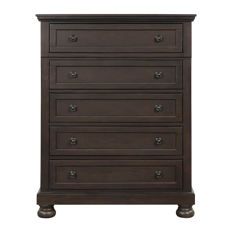 Grayish Brown Bedroom 3pc Set Platform Storage Bed Nightstand Chest