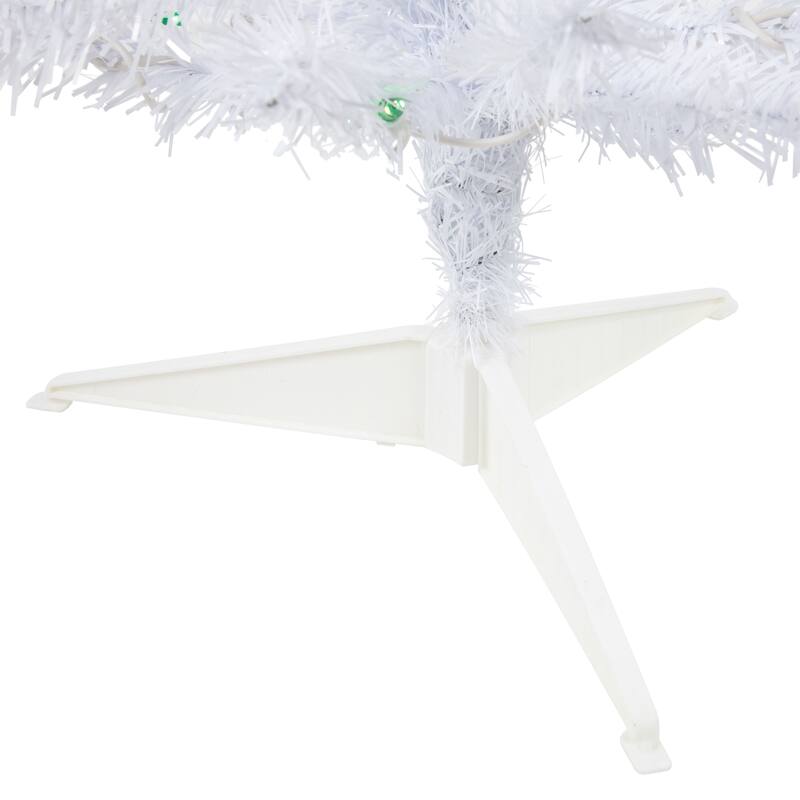 3' Woodbury White Pine Slim Artificial Christmas Tree, Green Lights - 3 Foot