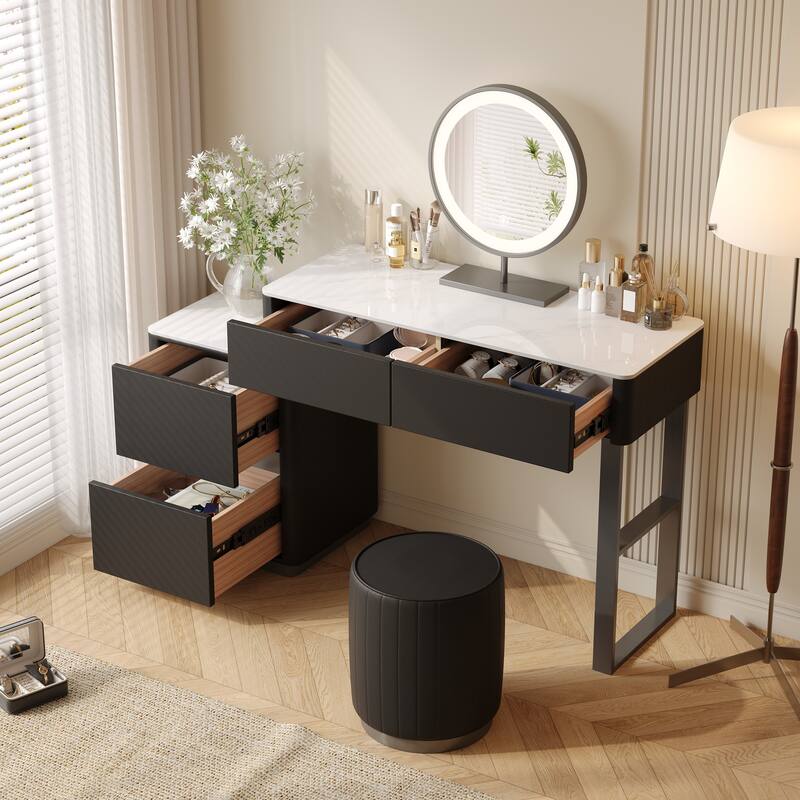JASIWAY Modern Solid Wood Telescopic Makeup Vanity Desk