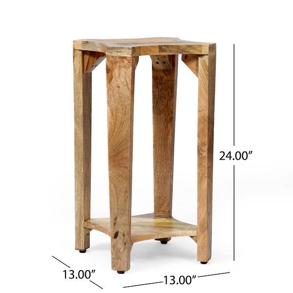 Gilliland Handcrafted Boho Mango Wood Side Tables (Set of 2) by