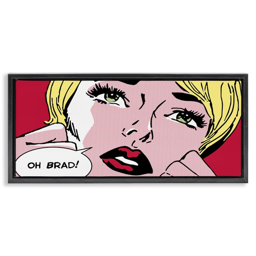Stupell Iconic Pop Comic Woman Framed Floater Canvas Wall Art Design By Sheila B.