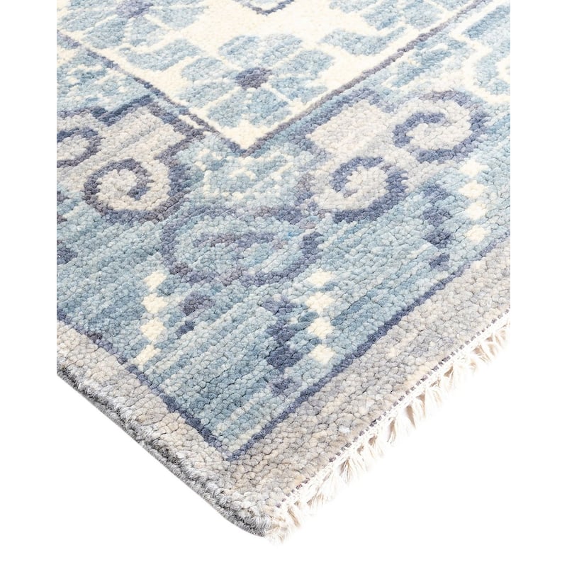 Modern One-of-a-Kind Handmade Area Rug - Gray, 8' 1" x 9' 8" - 8' 1" x 9' 8"