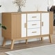 preview thumbnail 1 of 3, vidaXL Sideboard OLDEN White and Brown 44.9"x16.9"x28.9" Solid Wood Pine - 44.9" x 16.9" x 28.9"