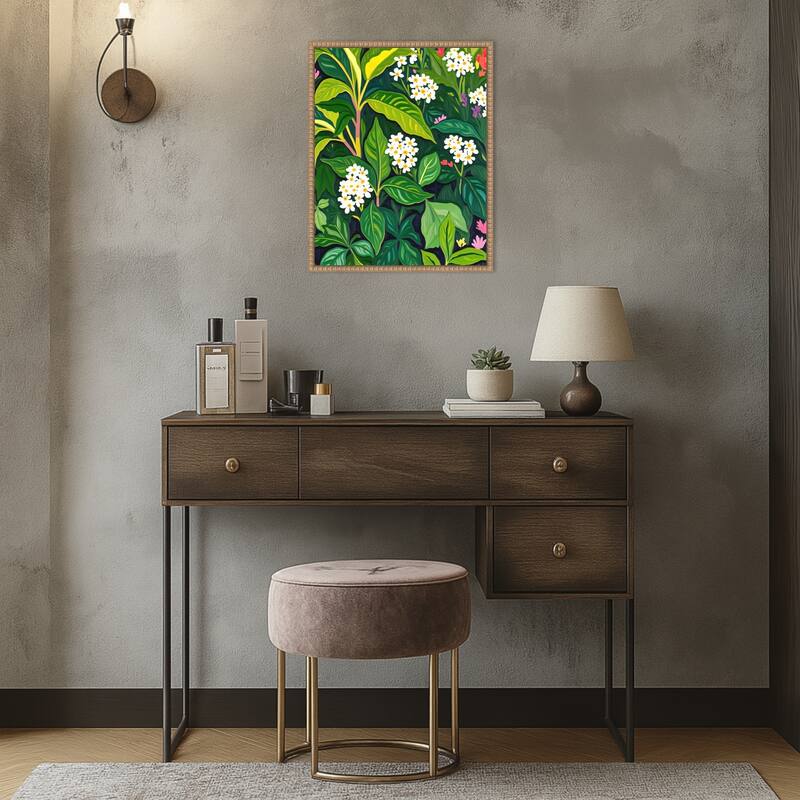 Beneath The Jungle Canopy by Uma Gokhale Framed Canvas Wall Art Print