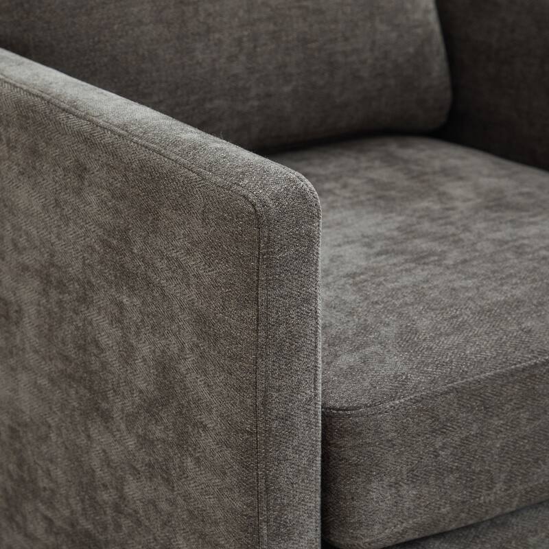 Chenille Swivel Accent Chair (Square Design)