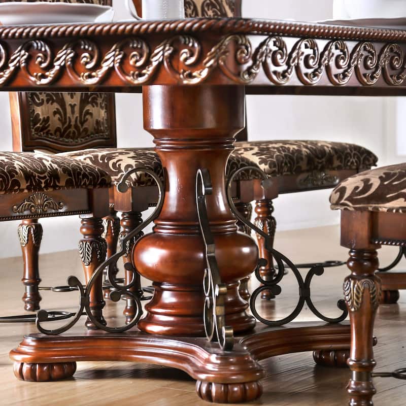 Furniture of America Nald Cherry 120-inch Wood Expandable Dining Table