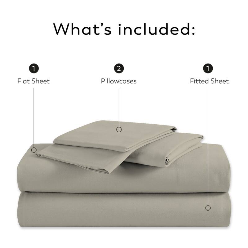 Purity Home 400TC 100% Cotton Long Staple Ultra-soft Percale Sheet Set