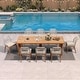 preview thumbnail 2 of 20, PURPLE LEAF Dining Set Patio Metal Rectangular Table and Wicker Rattan Chairs for Outside Porch Modern Outdoor Furniture Sets