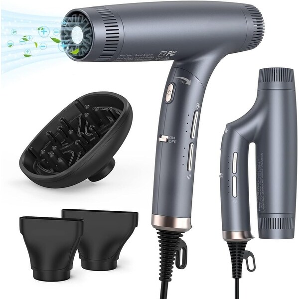 Foldable Low Noise High-Speed Negative Ion Hair Dryer - Bed Bath