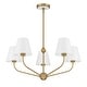 preview thumbnail 2 of 3, Xavier 5 Light Vibrant Gold + White Chandelier