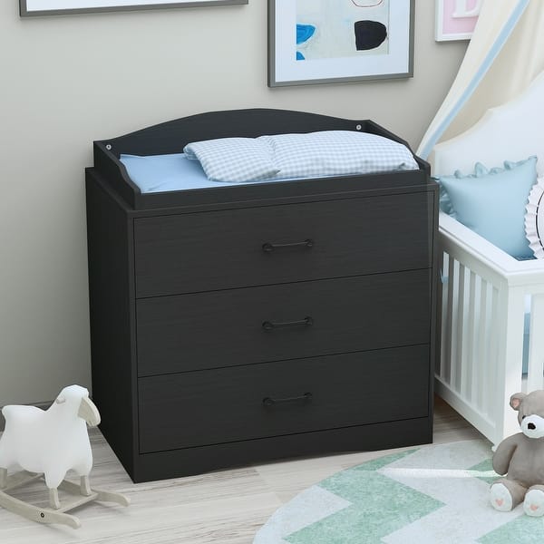 Kerrogee 3-Drawer Dresser with Changing Table - Grey/White/Black - On Sale  - Bed Bath & Beyond - 35126139