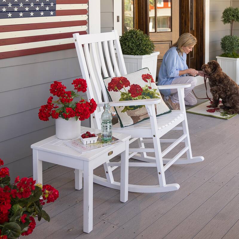 Slatted Eucalyptus Wood Rocker - White