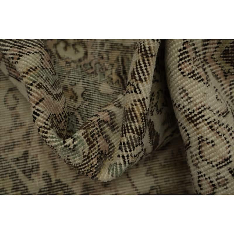 Hand Knotted Oriental 100% Wool Carpet Transitional Floral Beige & Ivories Anatolian Area Rug - 8' 2'' X 5' 8''