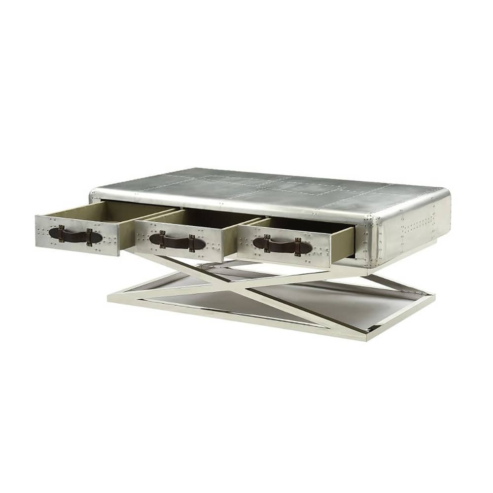 Alpine Aluminum Coffee Table with Drawer