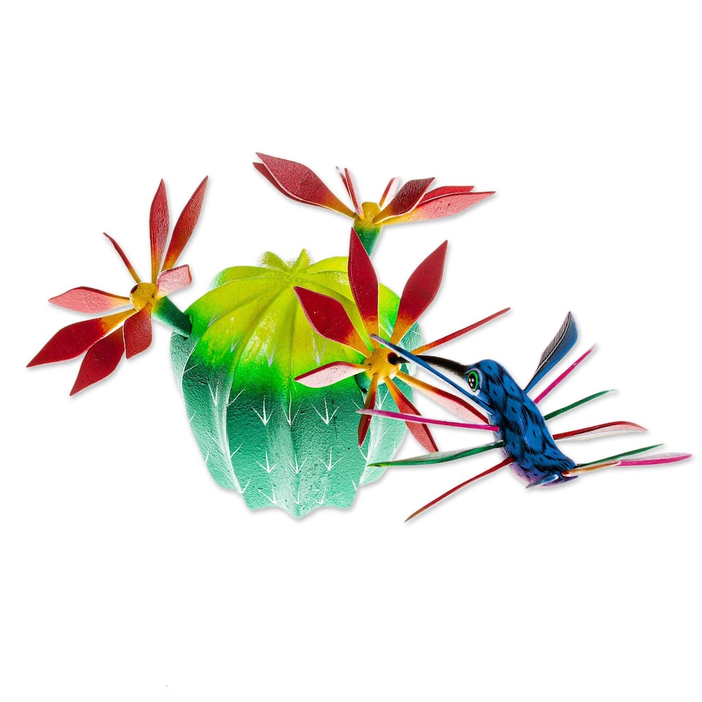 Novica Handmade Hungry Hummingbird Wood Alebrije Sculpture