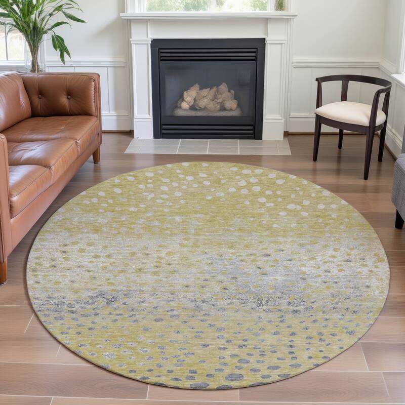 Premium Washable Super Soft Modern Chic Mayfield Rug - Gold - 8' x 8'