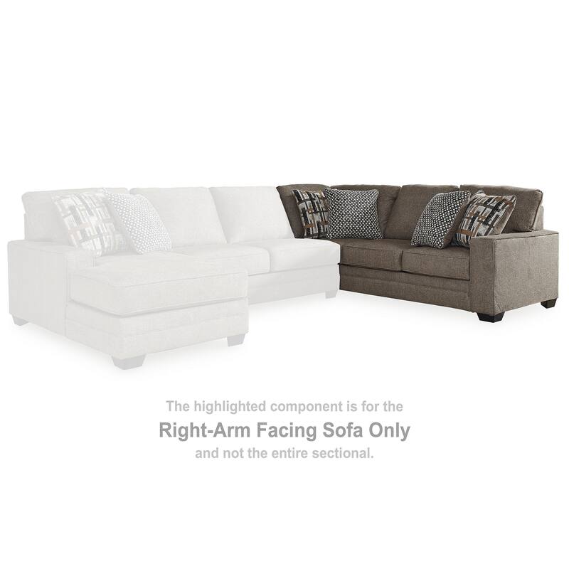 Signature Design by Ashley Cannonbrook Gray 3-Piece Sectional with Chaise - 141" W x 99" D x 40" H