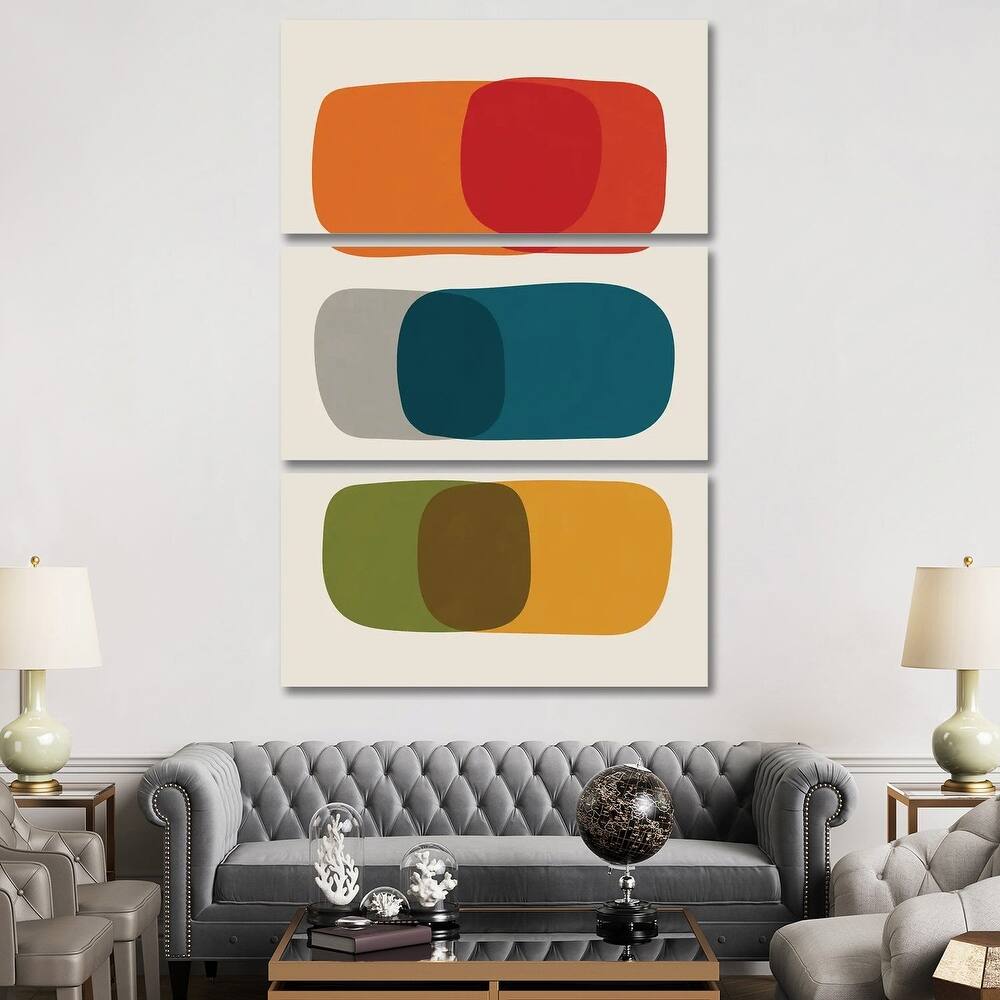 iCanvas "Colorful Mid-Century Modern Bold II" by EmcDesignLab 3-Piece Wall Art Set