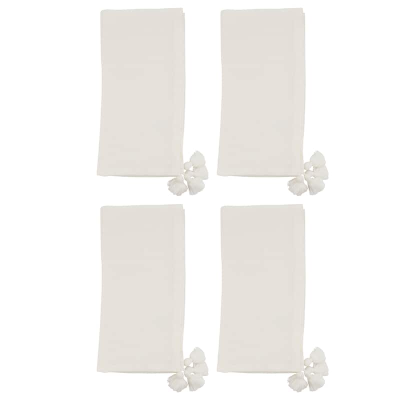 Table Napkins With Tassel Design (Set of 4)