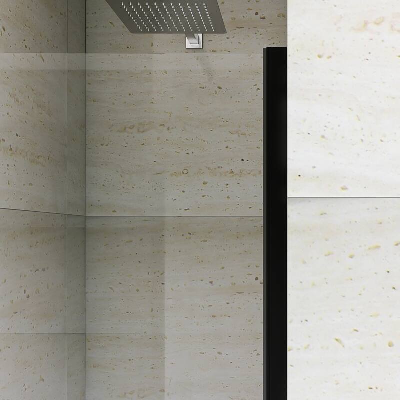 Pivot Semi-Frameless Shower Door in Matte Black Finish