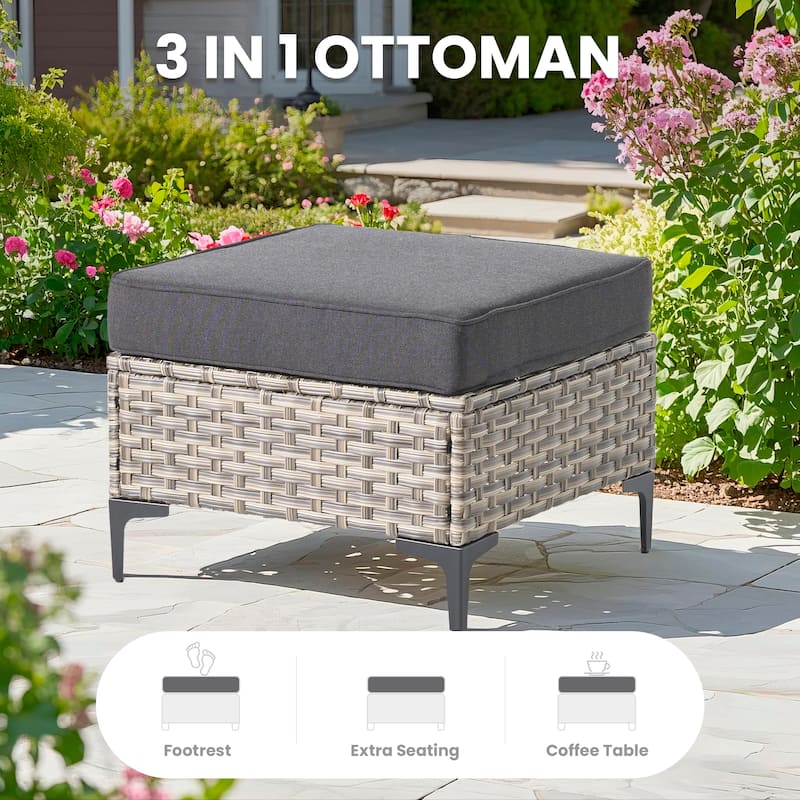 XIZZI Outdoor Patio Furniture Sectional Set with Swivel Chairs