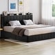 preview thumbnail 53 of 58, Bed Frame with Lift Up Storage, Upholstered Velvet Platform Bed with Storage Headboard Black-King - King