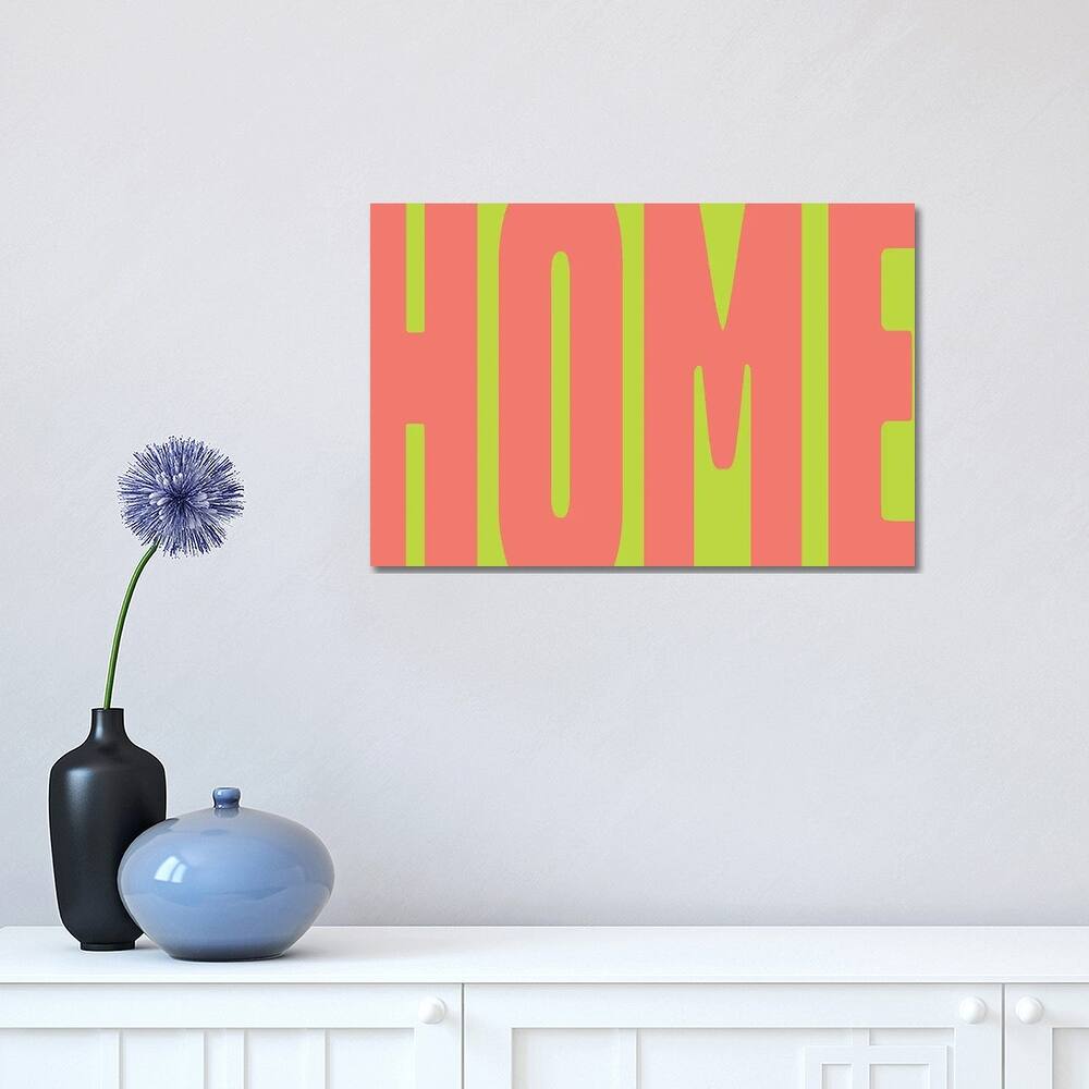 iCanvas "Home Green Fluo" by Mambo Art Studio Canvas Print