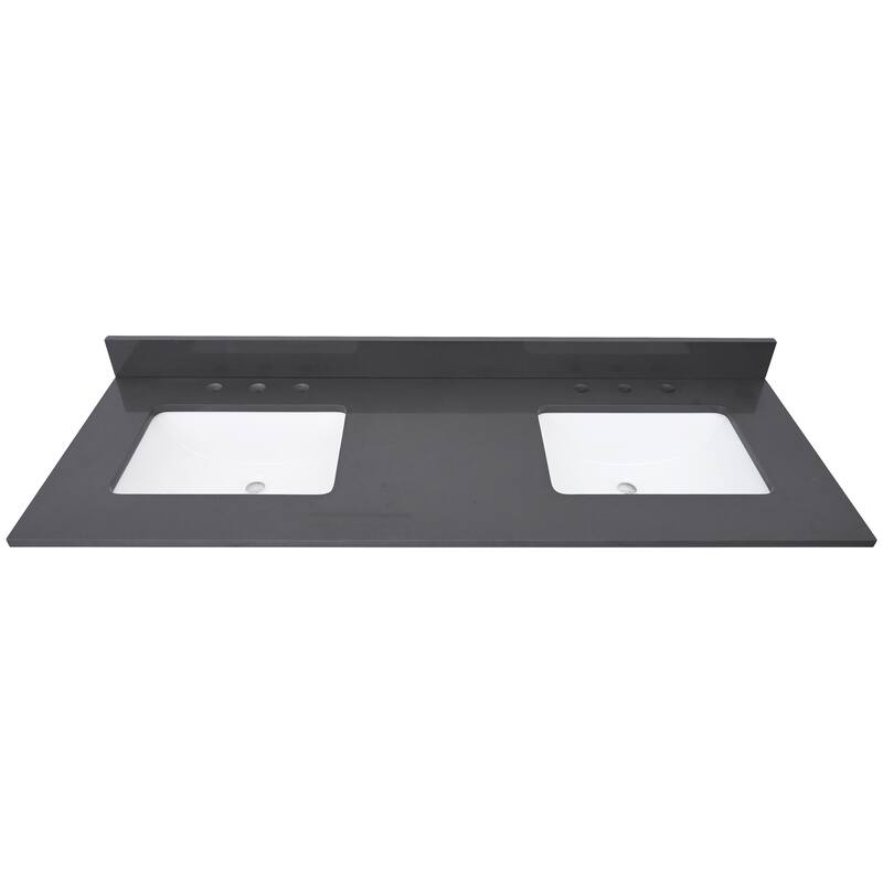 Avanity Quartz Vanity Top with Rectangular Undermount Sinks