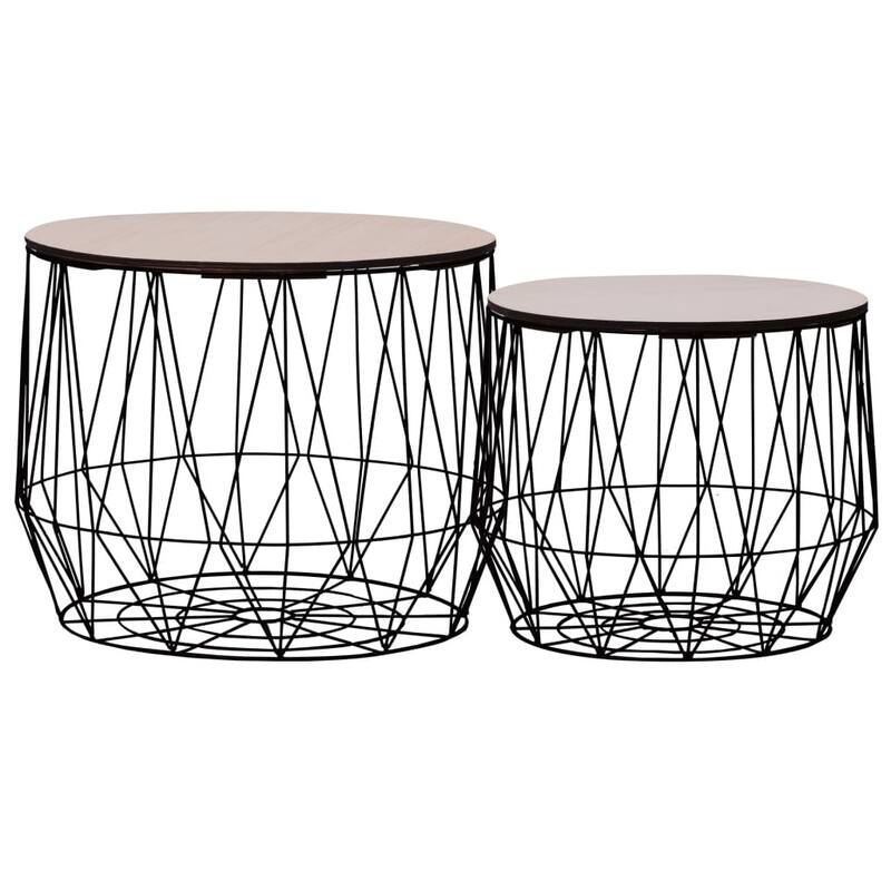 vidaXL Coffee Table 2 pcs Black