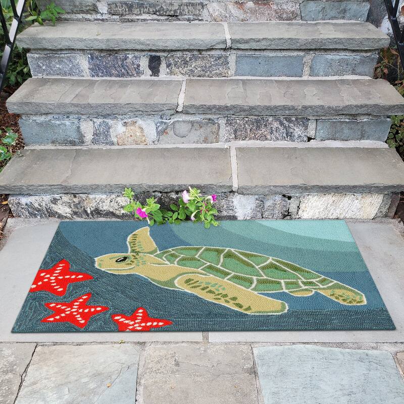 Liora Manne Frontporch Sea Turtle Indoor/Outdoor Rug
