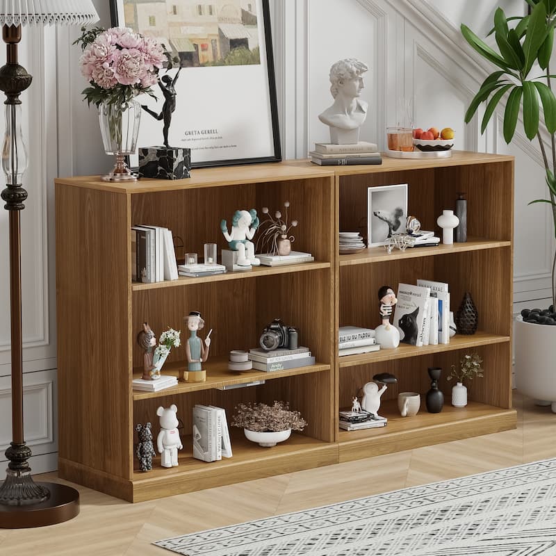 Doorless Wood Bookshelf Storage Cabinet Bookcase&Office Cabinet for Kitchen Bedroom Entryway Living Room Dinning Room