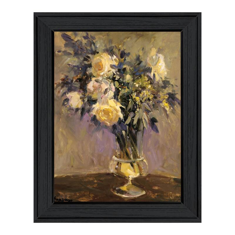 TrendyDecor4U "Evening Vase" Framed Print Wall Art - Charcoal
