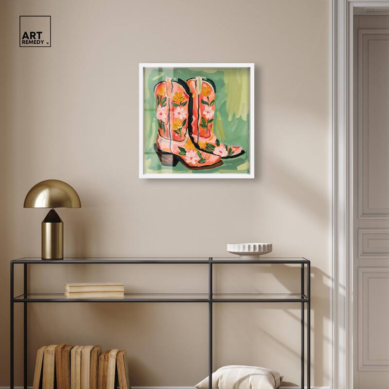 Wildflower Cowboy Boots Shadowbox by Art Remedy
