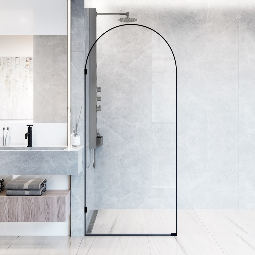 VIGO Arden 34" W x 78" H Frameless Fixed Shower Screen