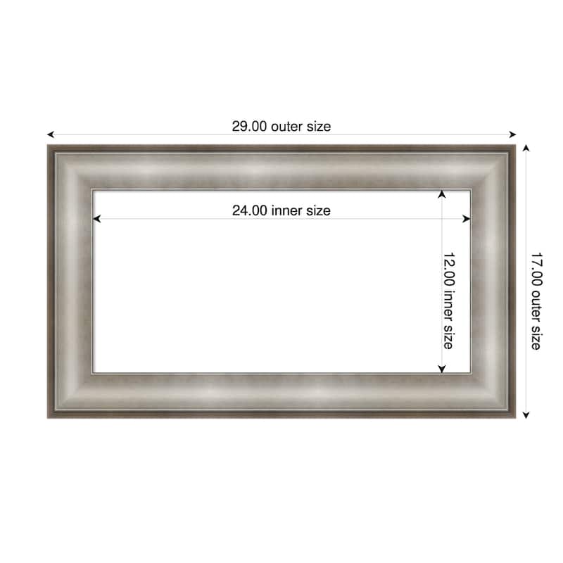 Amanti Art Imperial Silver Framed Dry Erase Magnetic Board - 29 x 17 in - Imperial Silver