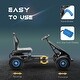 preview thumbnail 4 of 8, Adjustable Kids Pedal Go-Kart with Rubber Wheels and Handbrake - Blue