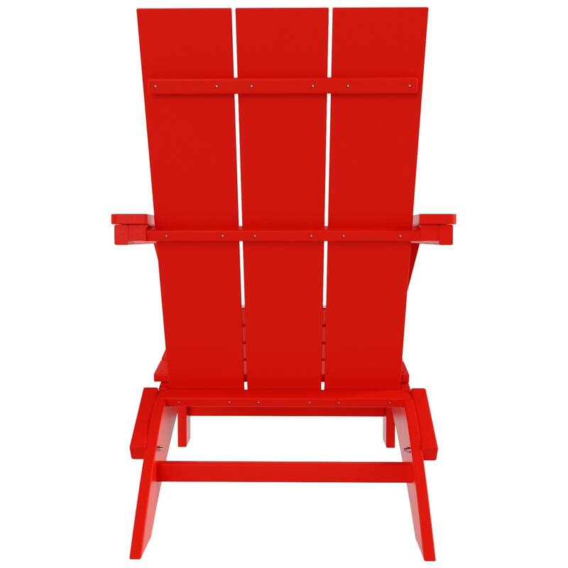 Polytrends Shoreside Modern Poly Folding Eco-Friendly All Weather Adirondack Chair (Set of 4)