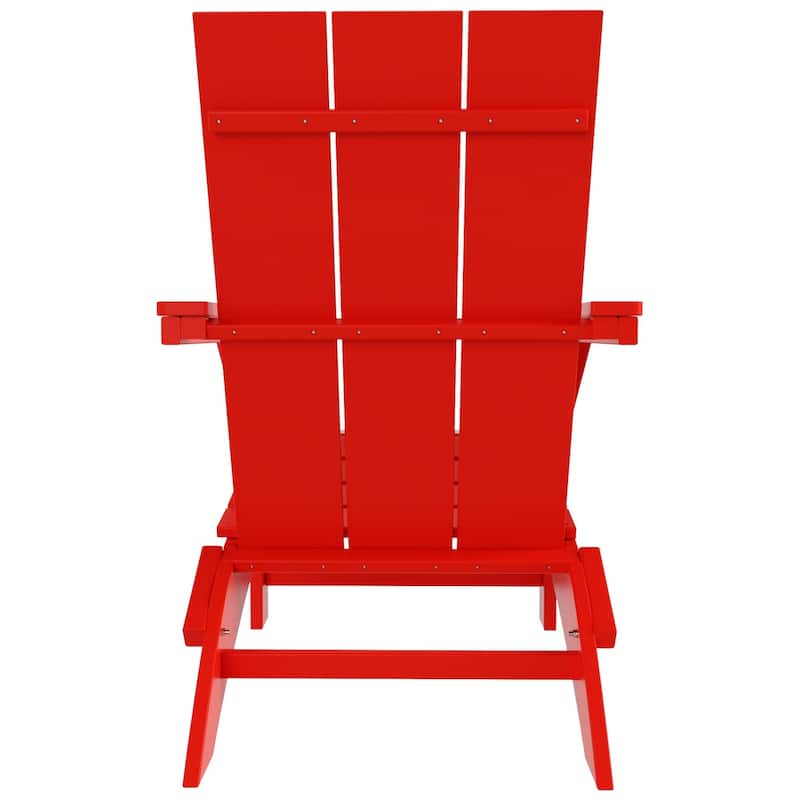 Shoreside Modern Poly Folding Eco-Friendly All Weather Adirondack Chair (Set of 8)