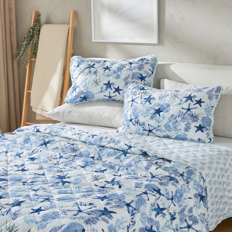 Patina Vie Maison Reversible Vintage Coastal Quilt Set