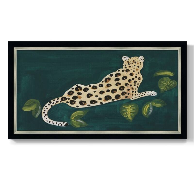 Lethargic Leopard I Premium Framed Canvas- Ready to Hang - 26x50 - Charcoal