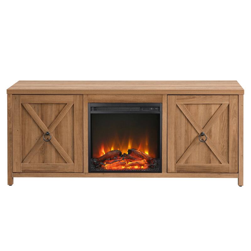 Granger 58" TV Stand with Log Fireplace Insert