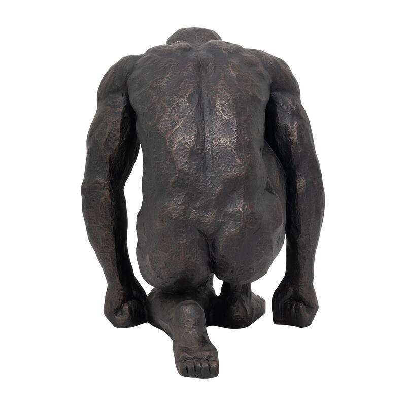 Kneeling Figurative Statue - 16", Black - 15" x 12.25" x 15"