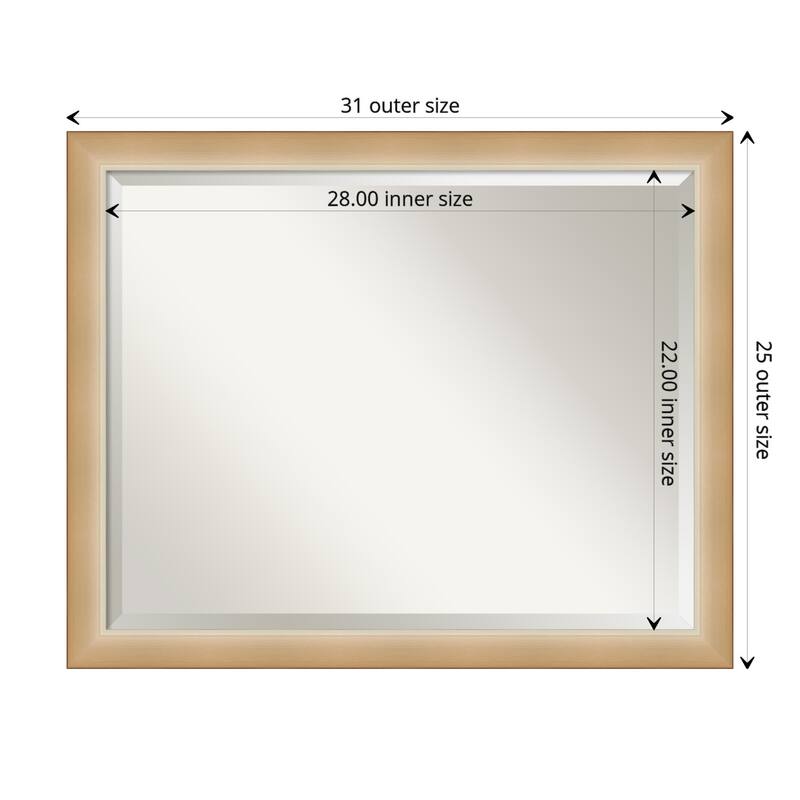 Beveled Bathroom Wall Mirror - Eva Narrow Frame