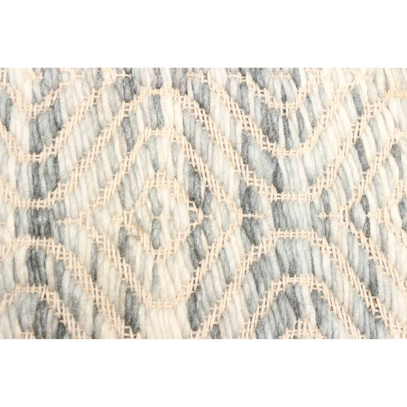 ECARPETGALLERY Braid weave Sienna Grey Wool Rug - 5'1 x 7'6