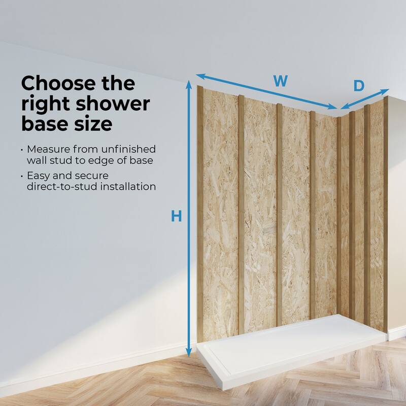 Adena White Shower Base 60x36 in white