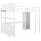 preview thumbnail 22 of 26, Full Size Metal Loft Bed with Wardrobe And L-shaped Desk, Storage Cubes and Shelves for Kids, Teens, Adults