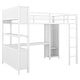 preview thumbnail 8 of 12, Off White Full Size Metal Loft Bed with Wardrobe And L-shaped Desk, Storage Cubes and Shelves for Kids, Teens, Adults