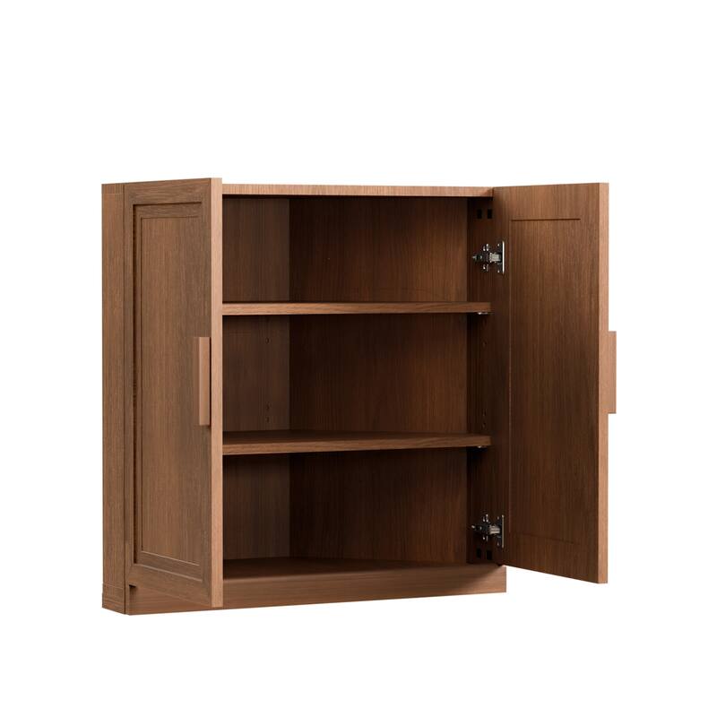 Corner Cabinet Wooden Corner Storage Organizer Cabinet with Adjustable Shelves