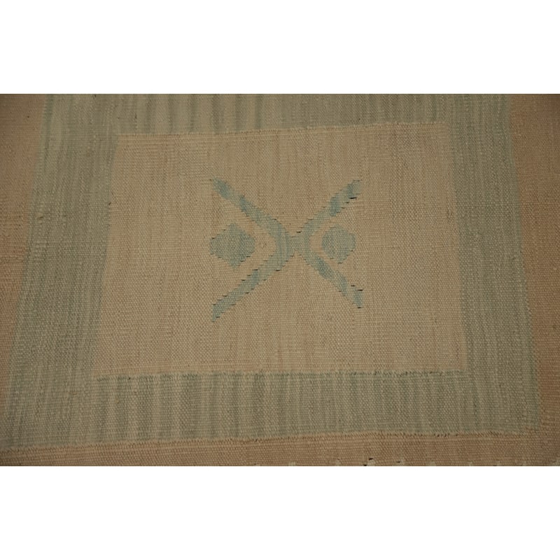 Hand Woven Oriental 100% Wool Carpet Southwestern Tribal Brown Kilim Area Rug - 9' 9'' X 8' 2''