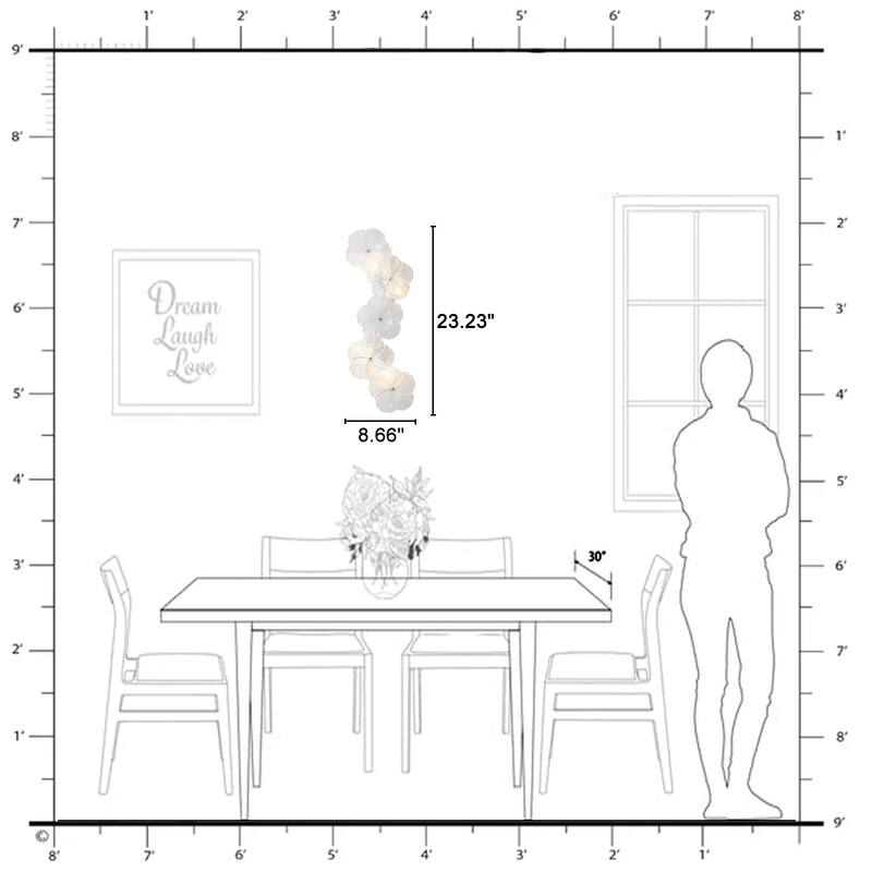 Modern Elegant Clear and Frosted Bubble Glass Flower Petal Wall Sconce